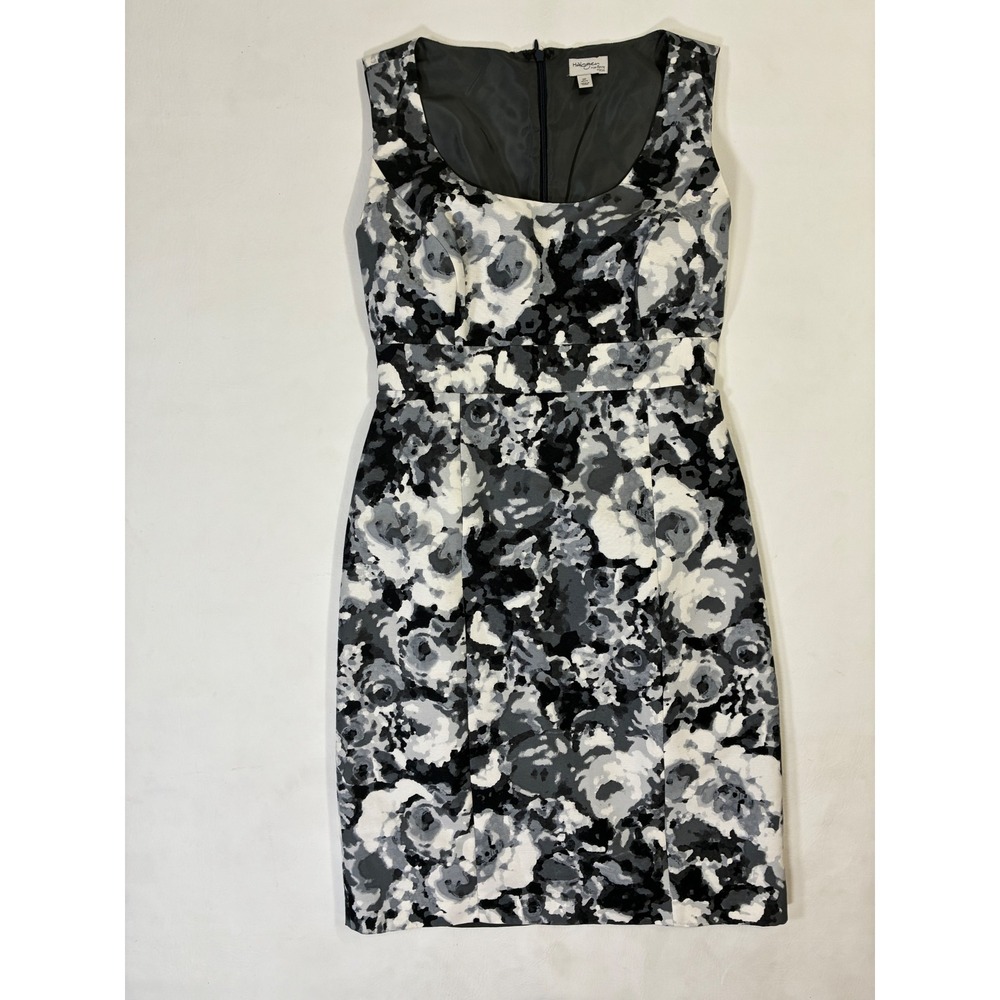 Halogen For Petite Focus Black White Floral Sheath Cocktail Dress Size 2Pi‎